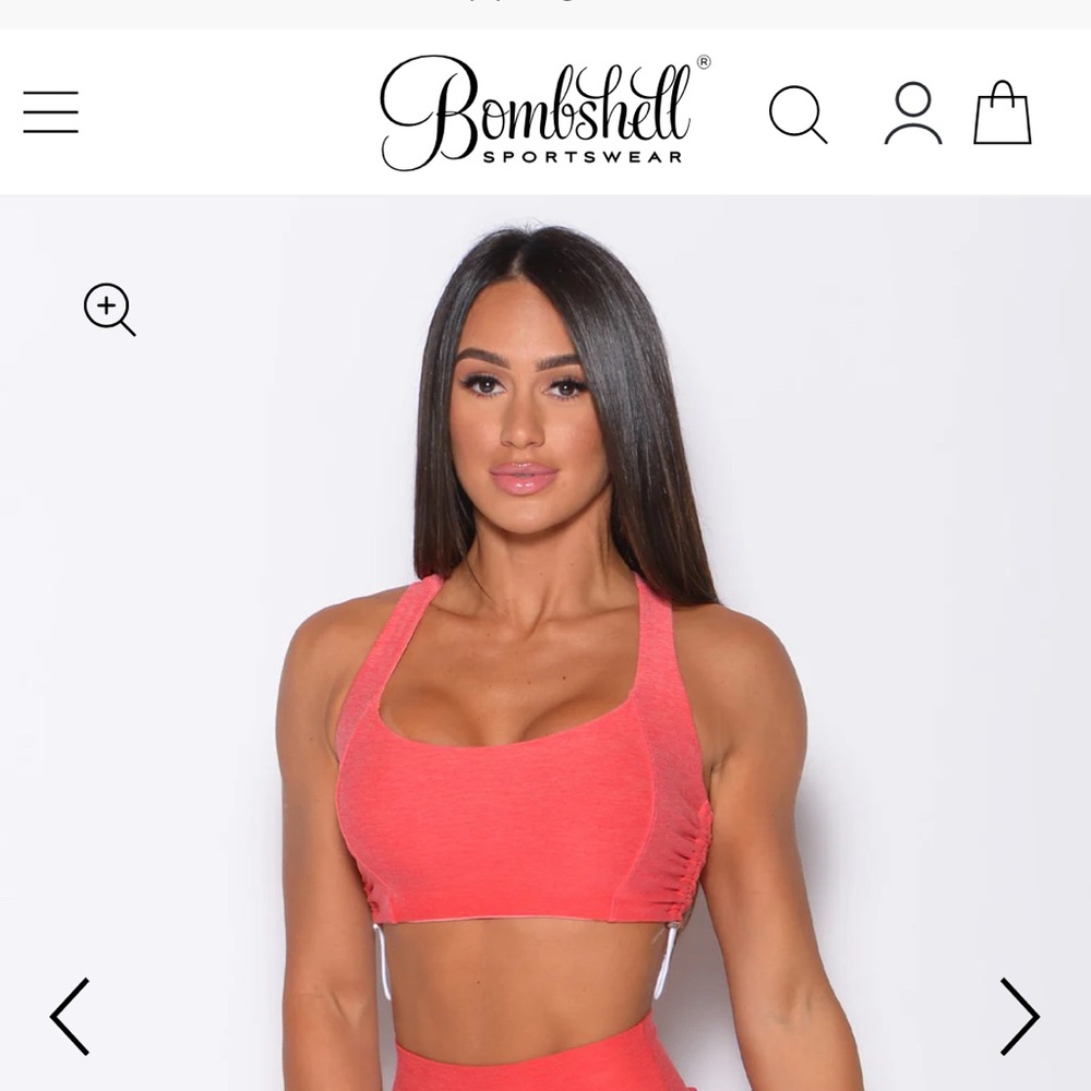 Bombshell toggle sports bra- ombré figi coral